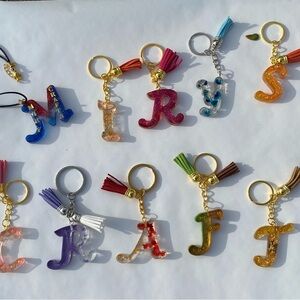 Colorful Alphabet Keychains with Tassels